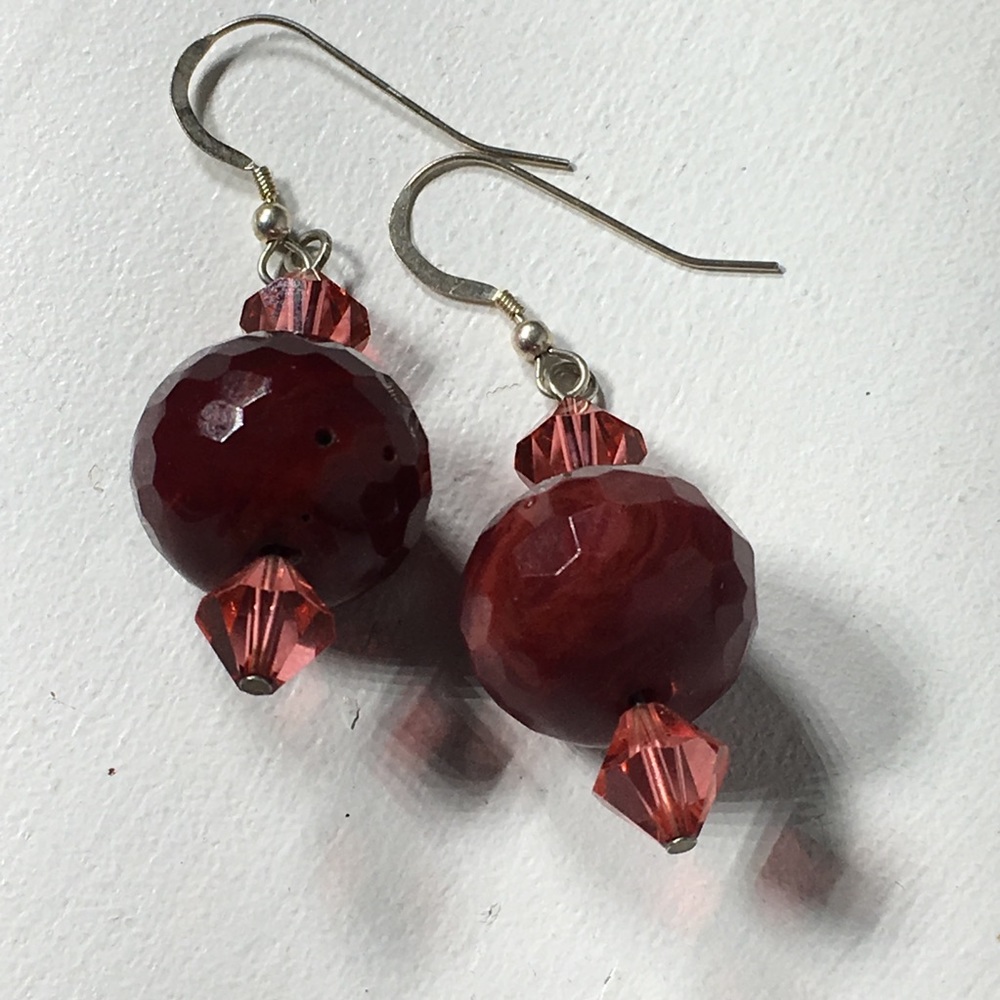 Vintage Glass Beaded Pierced Earrings
